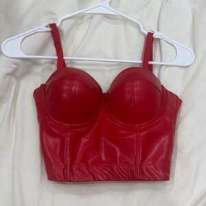 Vibrant Red Women's Bustier Top